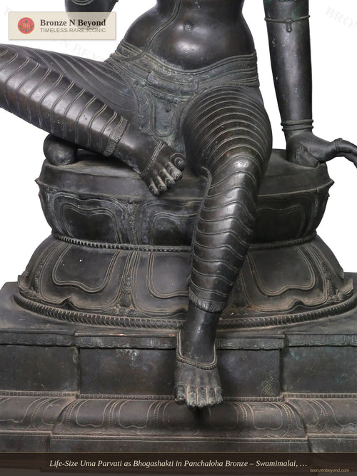 Life-Size Uma Parvati as Bhogashakti in Panchaloha Bronze – Swamimalai, Tamil Nadu