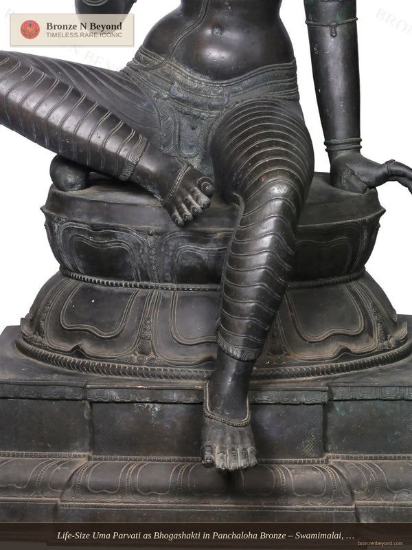 Life-Size Uma Parvati as Bhogashakti in Panchaloha Bronze – Swamimalai, Tamil Nadu
