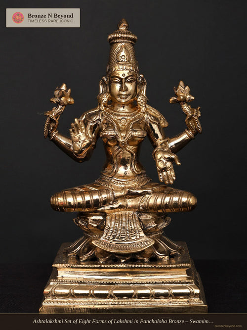 Ashtalakshmi Set of Eight Forms of Lakshmi in Panchaloha Bronze – Swamimalai, Tamil Nadu