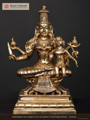 Ashtalakshmi Set of Eight Forms of Lakshmi in Panchaloha Bronze – Swamimalai, Tamil Nadu
