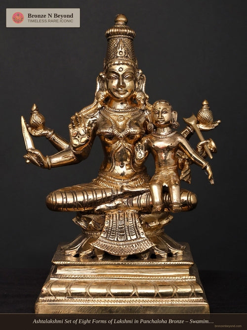Ashtalakshmi Set of Eight Forms of Lakshmi in Panchaloha Bronze – Swamimalai, Tamil Nadu