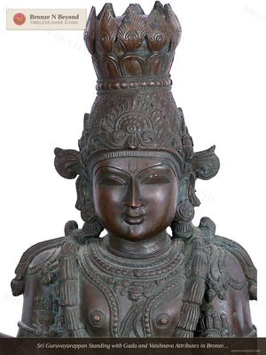 Sri Guruvayurappan Standing with Gada and Vaishnava Attributes in Bronze – Swamimalai, Tamil Nadu