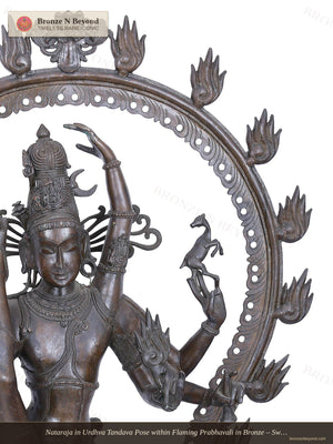 Nataraja in Urdhva Tandava Pose within Flaming Prabhavali in Bronze – Swamimalai, Tamil Nadu