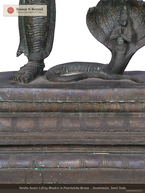 Varaha Avatar Lifting Bhudevi in Panchaloha Bronze – Swamimalai, Tamil Nadu