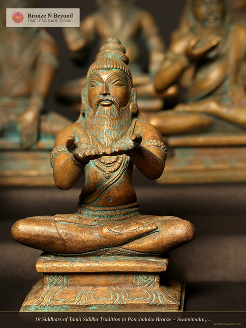 18 Siddhars of Tamil Siddha Tradition in Panchaloha Bronze – Swamimalai, Tamil Nadu
