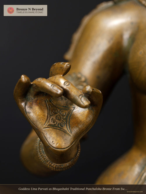 Goddess Uma Parvati as Bhogashakti Traditional Panchaloha Bronze From Swamimalai