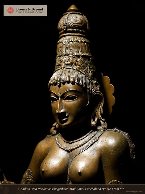 Goddess Uma Parvati as Bhogashakti Traditional Panchaloha Bronze From Swamimalai