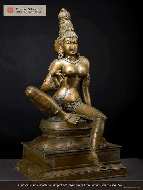 Goddess Uma Parvati as Bhogashakti Traditional Panchaloha Bronze From Swamimalai