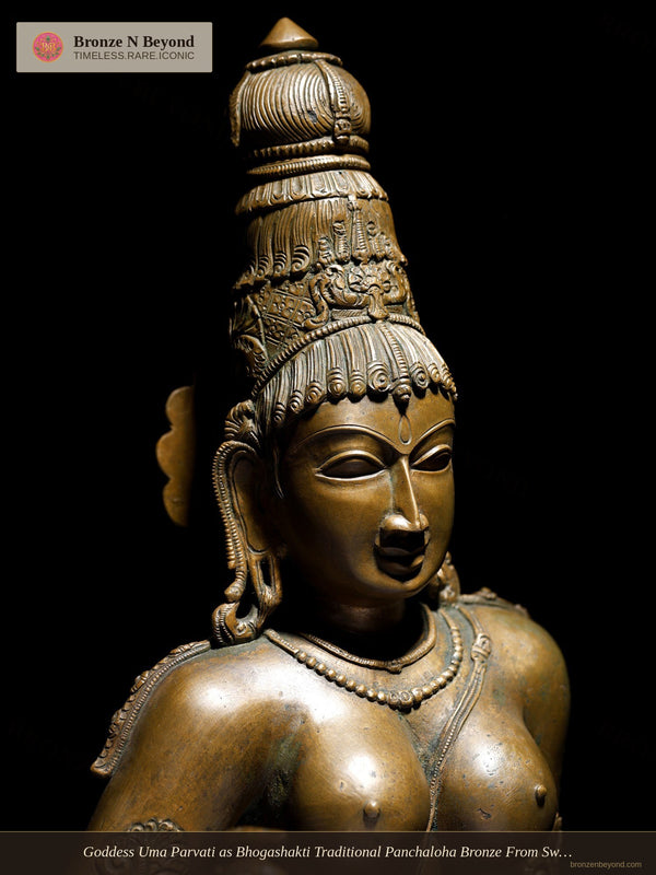 Goddess Uma Parvati as Bhogashakti Traditional Panchaloha Bronze From Swamimalai