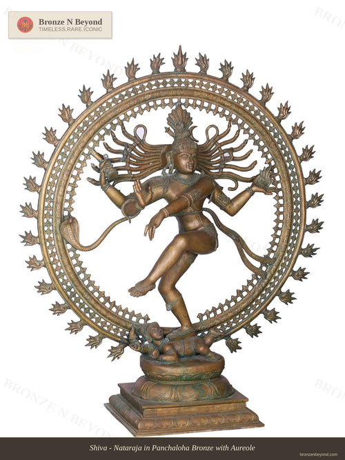 Shiva - Nataraja in Panchaloha Bronze with Aureole