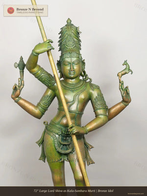 72" Large Lord Shiva as Kala-Samhara Murti | Bronze Idol