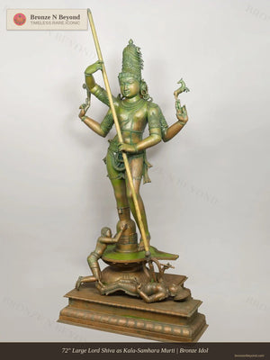 72" Large Lord Shiva as Kala-Samhara Murti | Bronze Idol