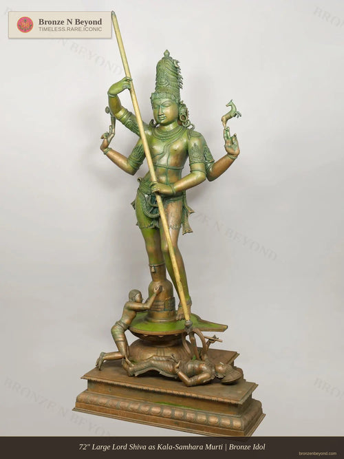 72" Large Lord Shiva as Kala-Samhara Murti | Bronze Idol