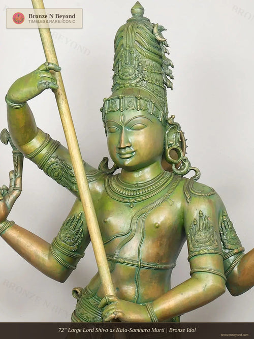 72" Large Lord Shiva as Kala-Samhara Murti | Bronze Idol