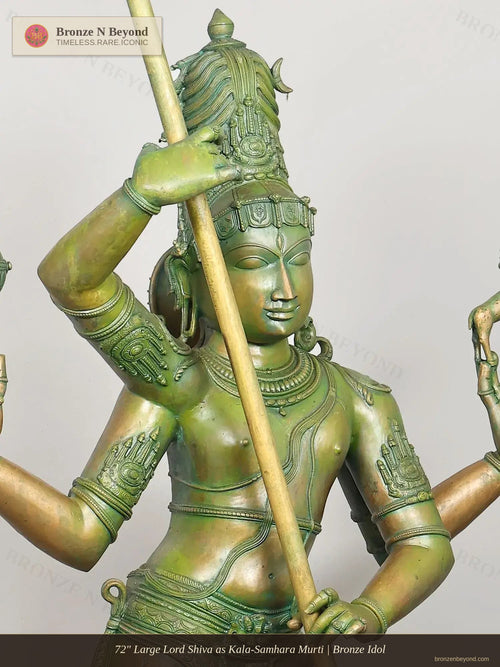 72" Large Lord Shiva as Kala-Samhara Murti | Bronze Idol