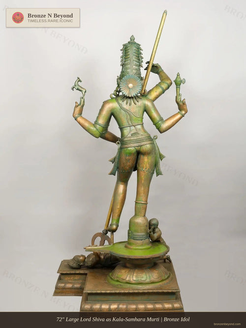 72" Large Lord Shiva as Kala-Samhara Murti | Bronze Idol