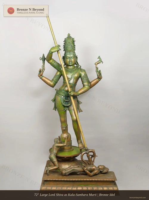 72" Large Lord Shiva as Kala-Samhara Murti | Bronze Idol