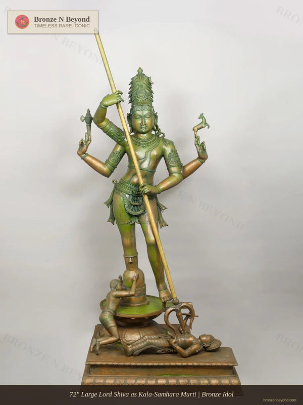 72" Large Lord Shiva as Kala-Samhara Murti | Bronze Idol