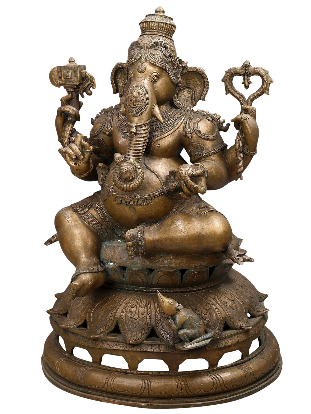 Ganesha, Lakshmi and Saraswati in Bronze - Set of Three Sculptures