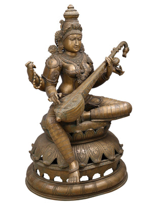 Ganesha, Lakshmi and Saraswati in Bronze - Set of Three Sculptures