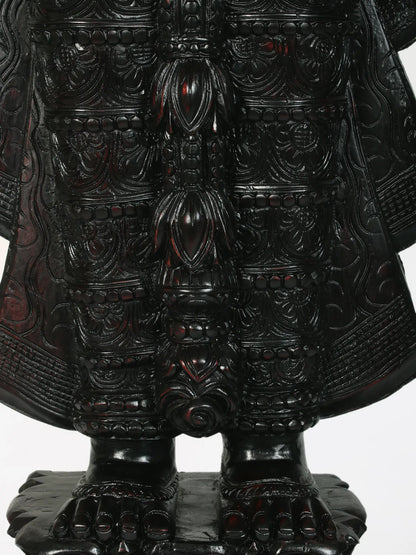 63" Large Statue of Lord Tirupati Balaji (Venkateshvara) in Wood | Wood Carved Figurine for Temple