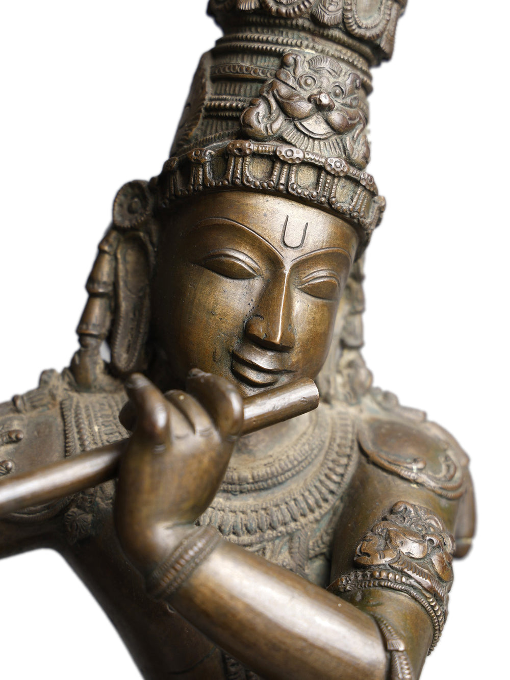 Flute-Playing Krishna with Attendant Figures in Bronze – Swamimalai, Tamil Nadu