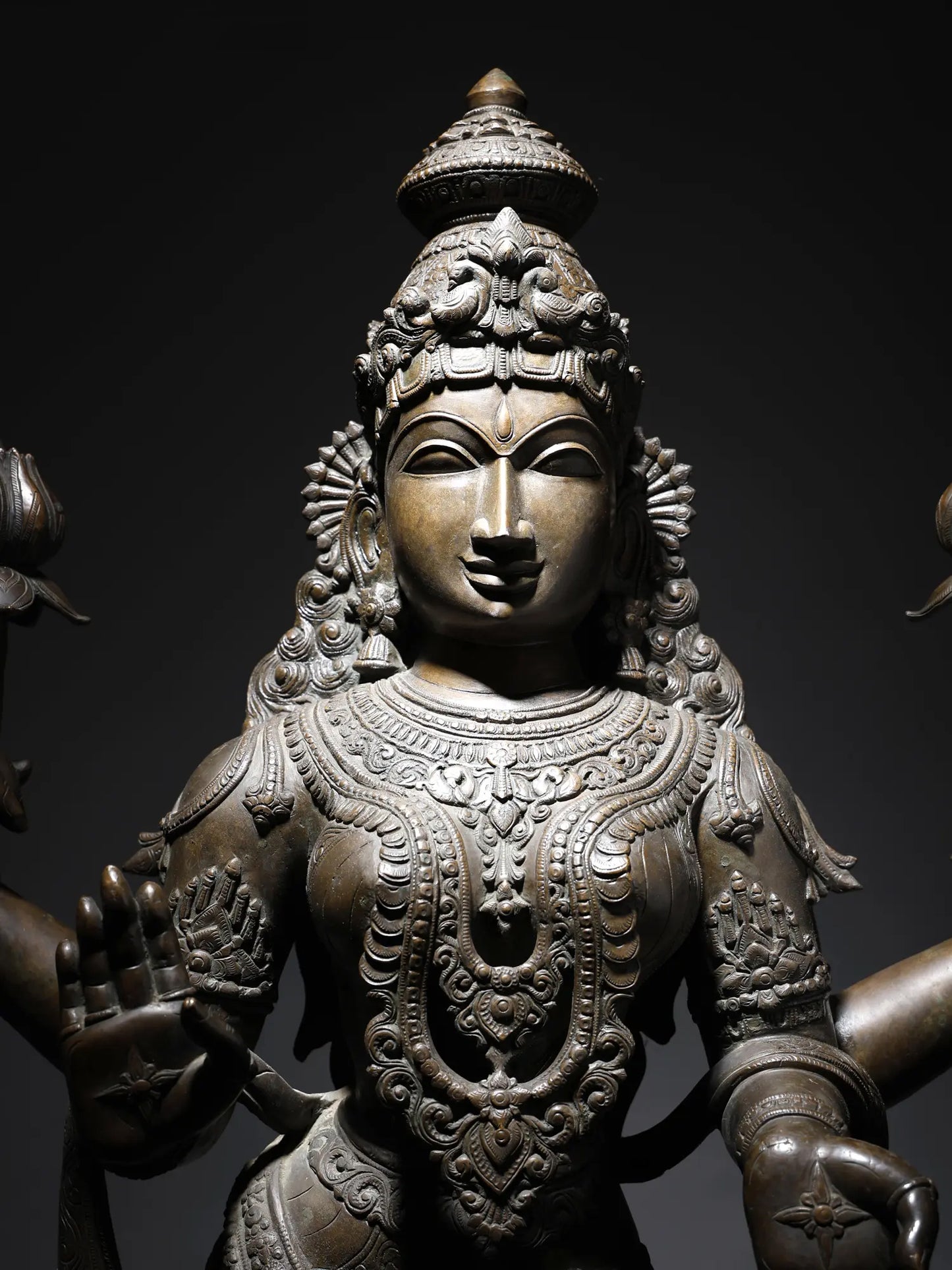 52" Large Superfine Goddess MahaLakshmi Standing on Lotus in Blessing Gesture | Panchaloha Bronze Statue