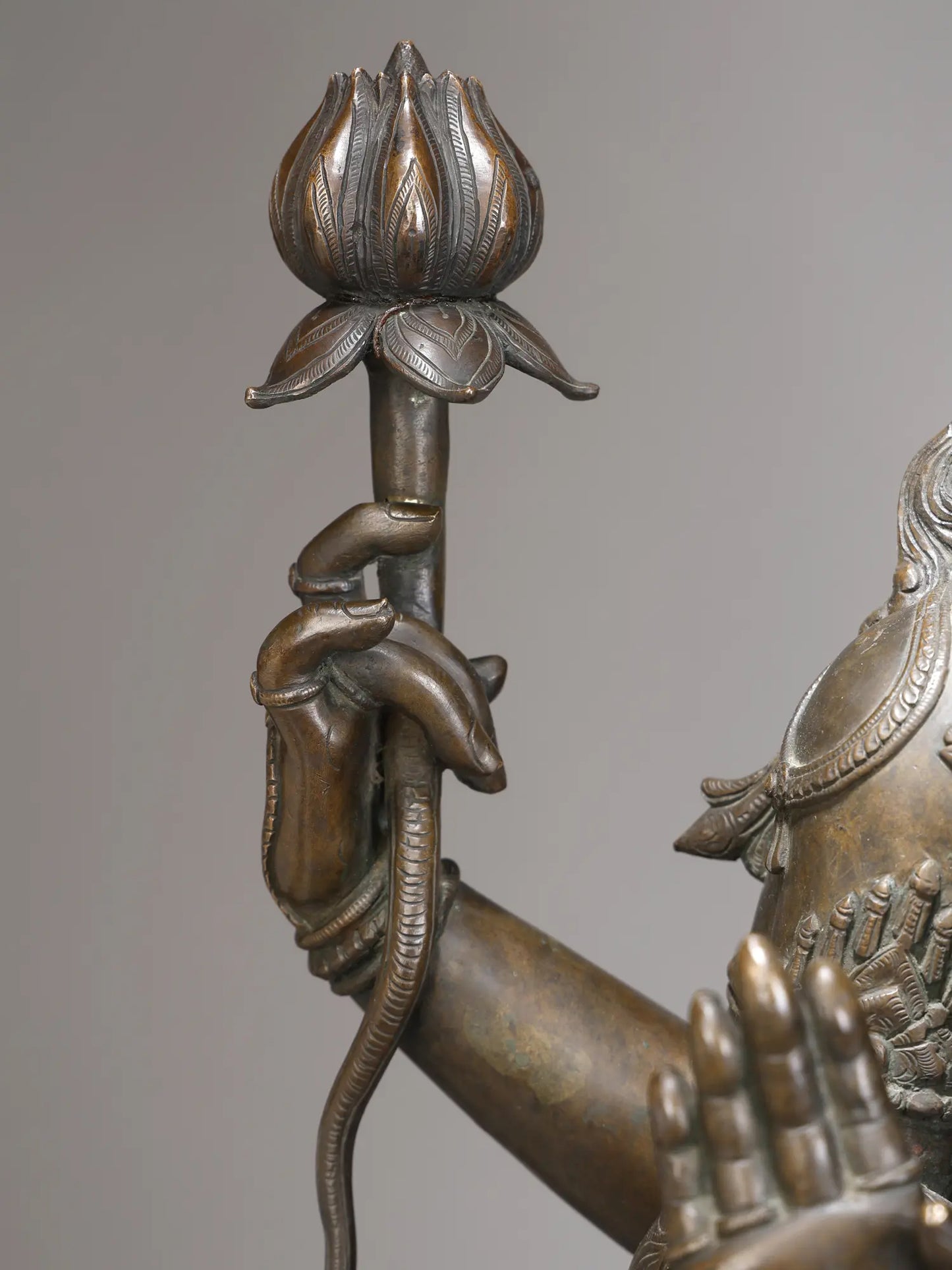 52" Large Superfine Goddess MahaLakshmi Standing on Lotus in Blessing Gesture | Panchaloha Bronze Statue