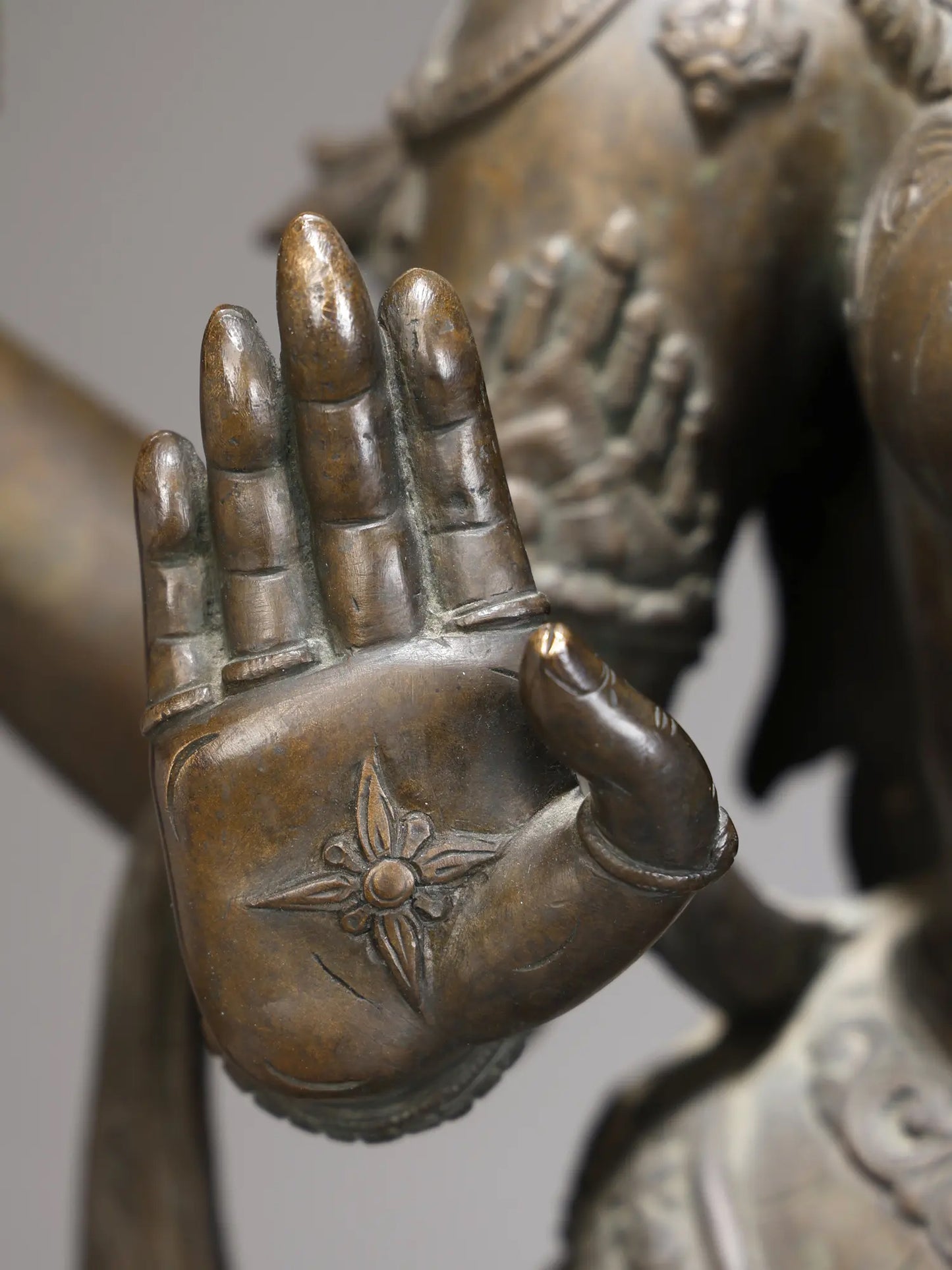 52" Large Superfine Goddess MahaLakshmi Standing on Lotus in Blessing Gesture | Panchaloha Bronze Statue