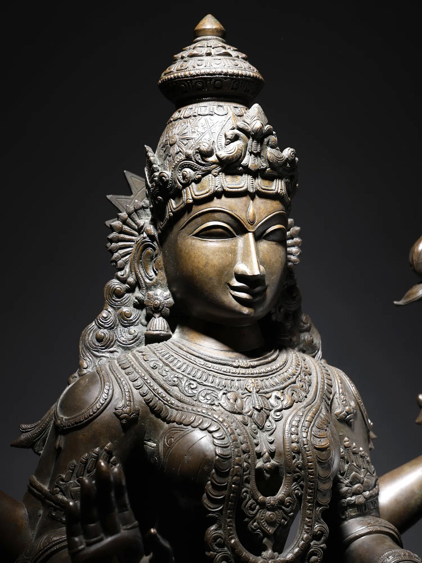 52" Large Superfine Goddess MahaLakshmi Standing on Lotus in Blessing Gesture | Panchaloha Bronze Statue