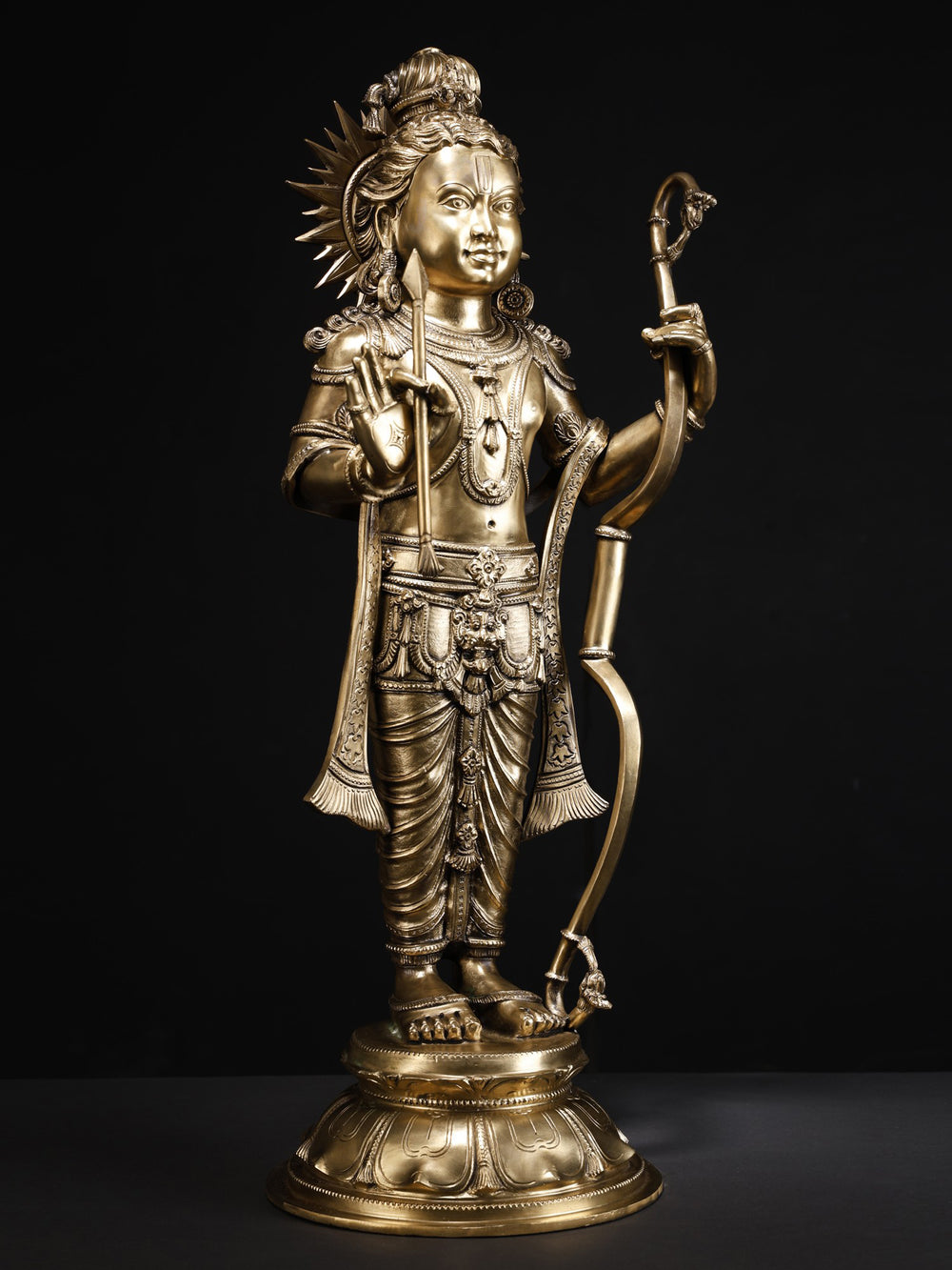 Rama Lalla with Bow and Arrow on Lotus Base in Bronze