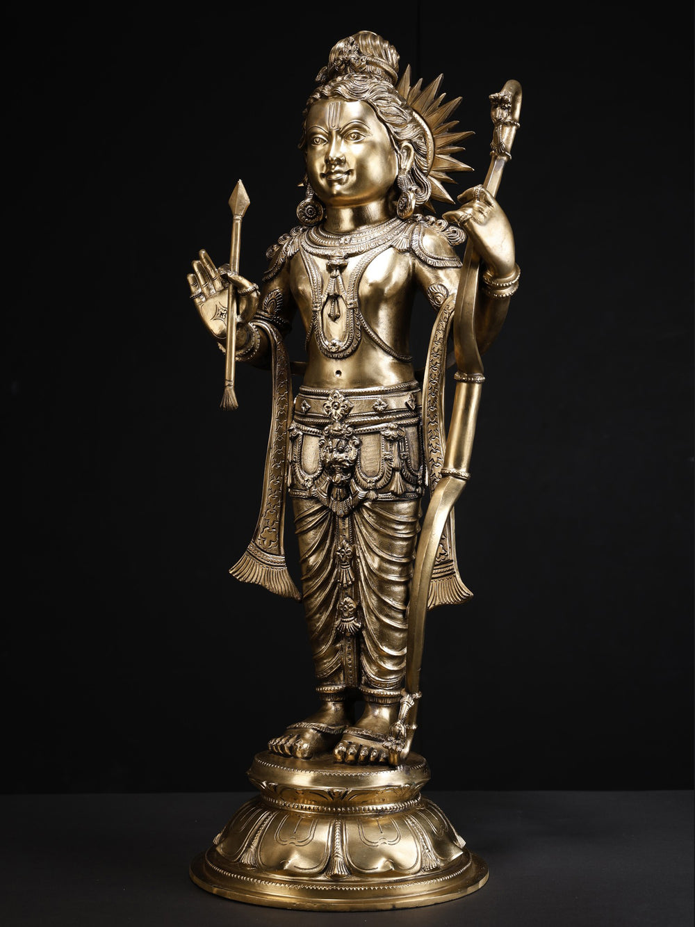 Rama Lalla with Bow and Arrow on Lotus Base in Bronze