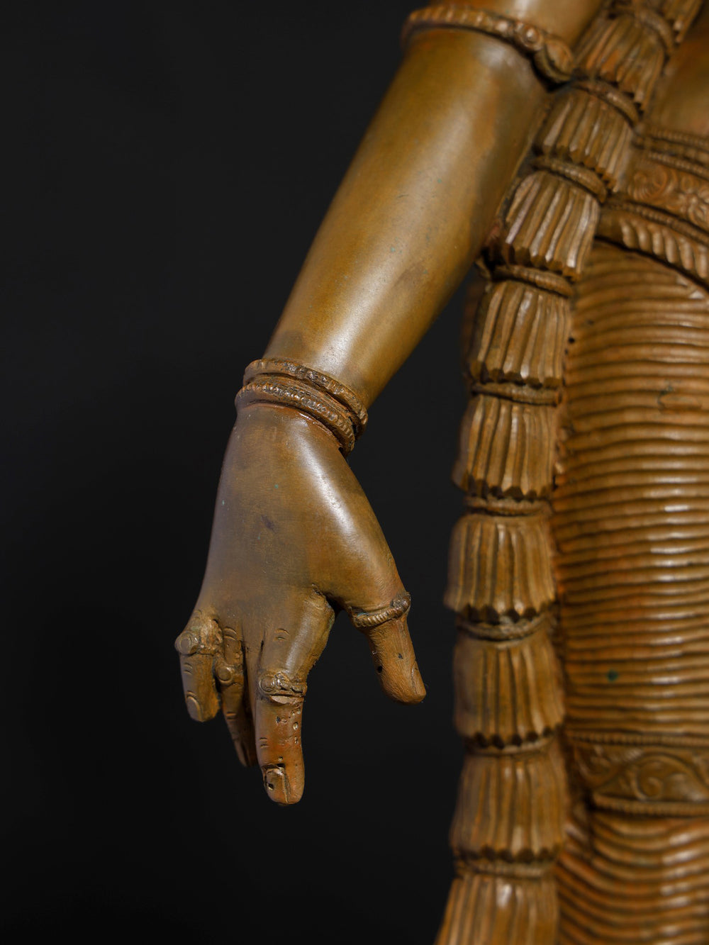 Andal Devi in Tribhanga with Parrot in Bronze – Swamimalai, Tamil Nadu