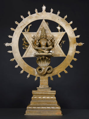 Sudarshana Perumal with Multi-Armed Form and Yoga Narasimha Reverse in Bronze – Swamimalai, Tamil Nadu