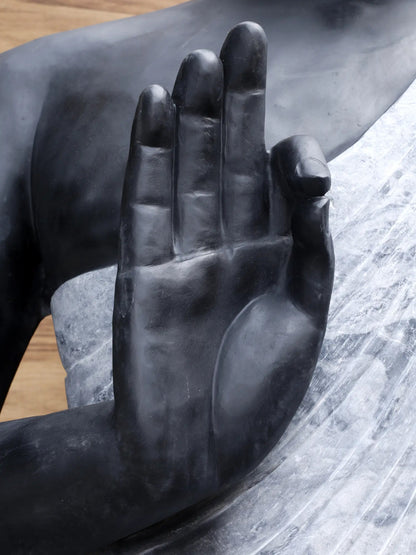 108" Super Large Lord Buddha Preaching His Dharma | Black Marble Sculpture for Temple | Shipped by Sea Overseas