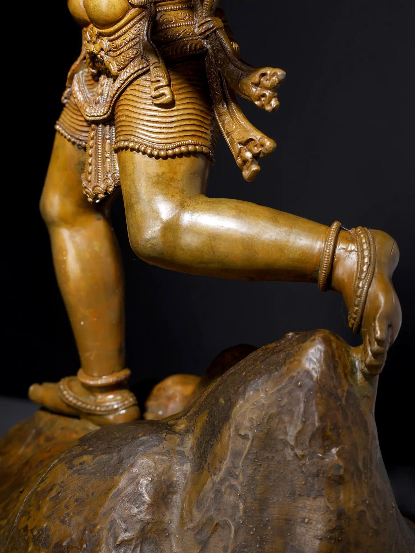 24" Lord Hanuman Carrying Shri Ram and Lakshman on his Shoulders | Panchaloha Bronze Statue