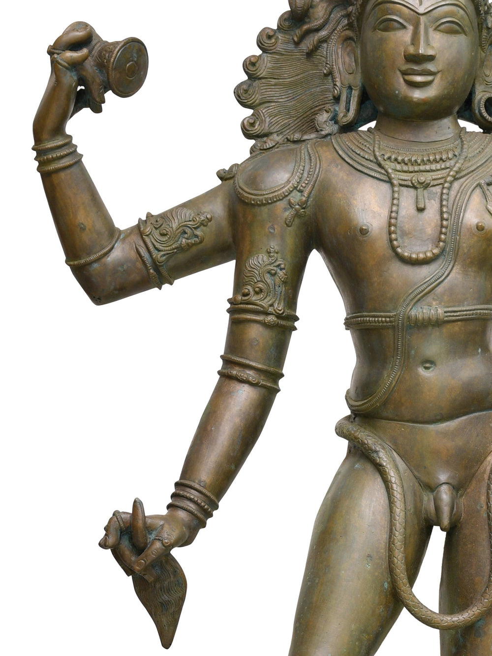 Standing Bhikshatana Shiva with Serpent and Skull in Bronze – Swamimalai, Tamil Nadu