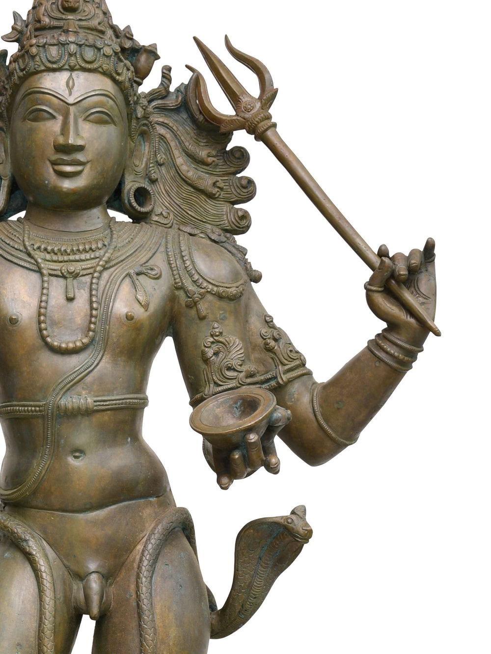 Standing Bhikshatana Shiva with Serpent and Skull in Bronze – Swamimalai, Tamil Nadu