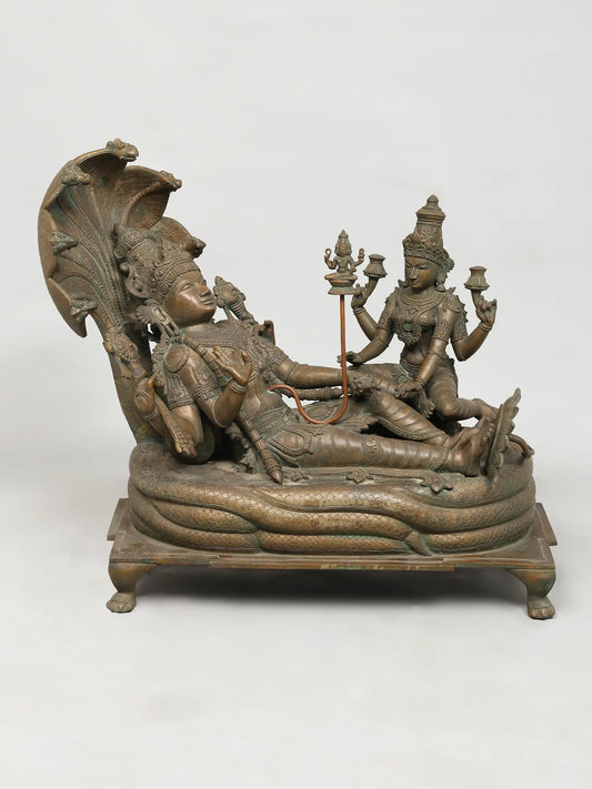 30" Padmanabha Swamy (Shesha-Shayi Vishnu) (Lost-Wax) | Panchaloha Bronze from Swamimalai