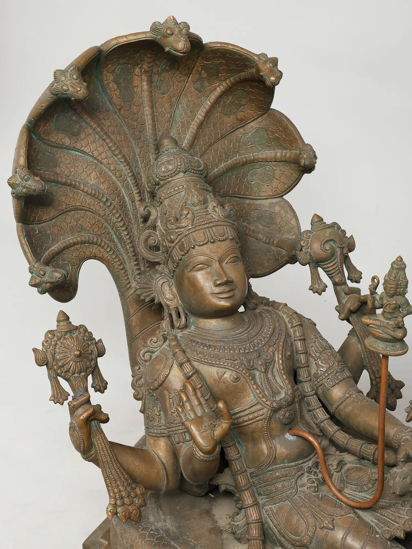 30" Padmanabha Swamy (Shesha-Shayi Vishnu) (Lost-Wax) | Panchaloha Bronze from Swamimalai