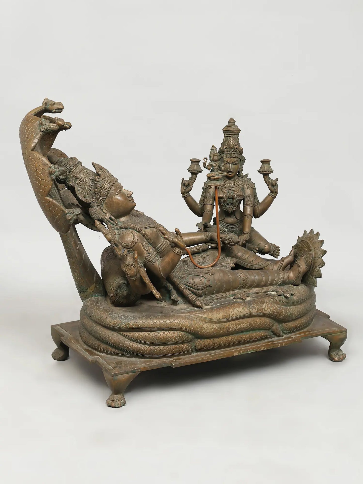 30" Padmanabha Swamy (Shesha-Shayi Vishnu) (Lost-Wax) | Panchaloha Bronze from Swamimalai