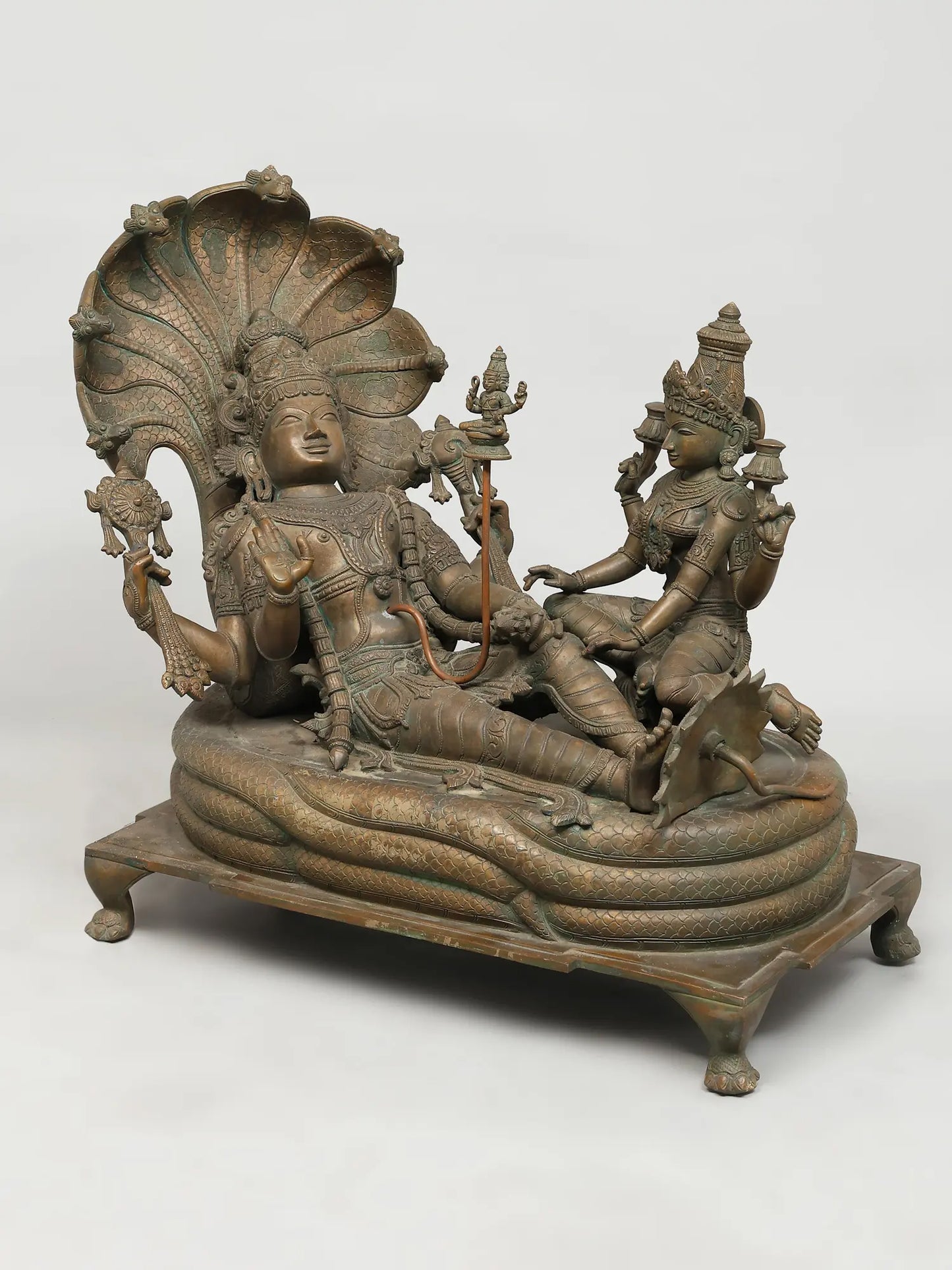 30" Padmanabha Swamy (Shesha-Shayi Vishnu) (Lost-Wax) | Panchaloha Bronze from Swamimalai