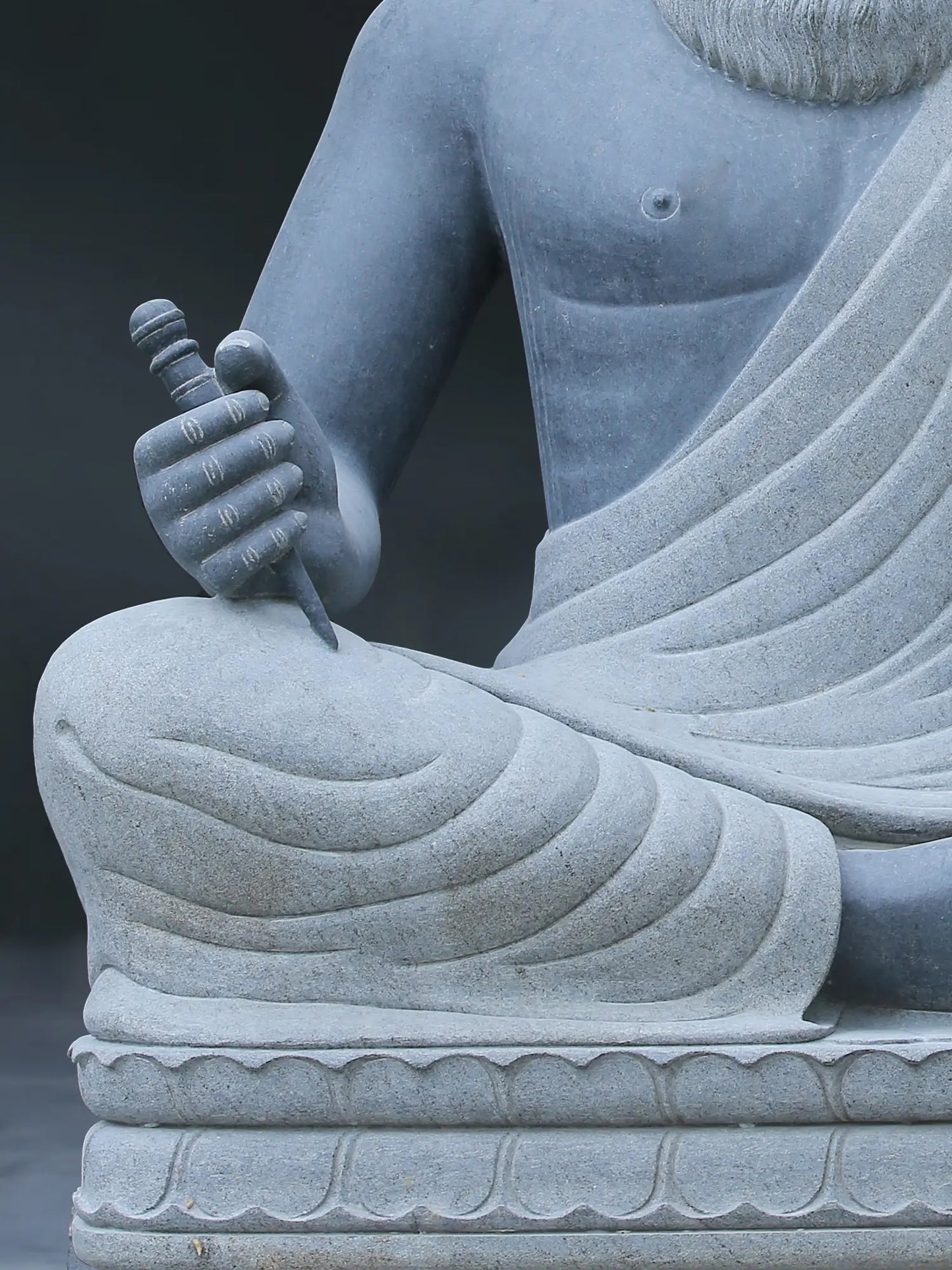 60" Large Thiruvalluvar Seated Granite Stone Idol | Handmade Granite Stone Sculpture