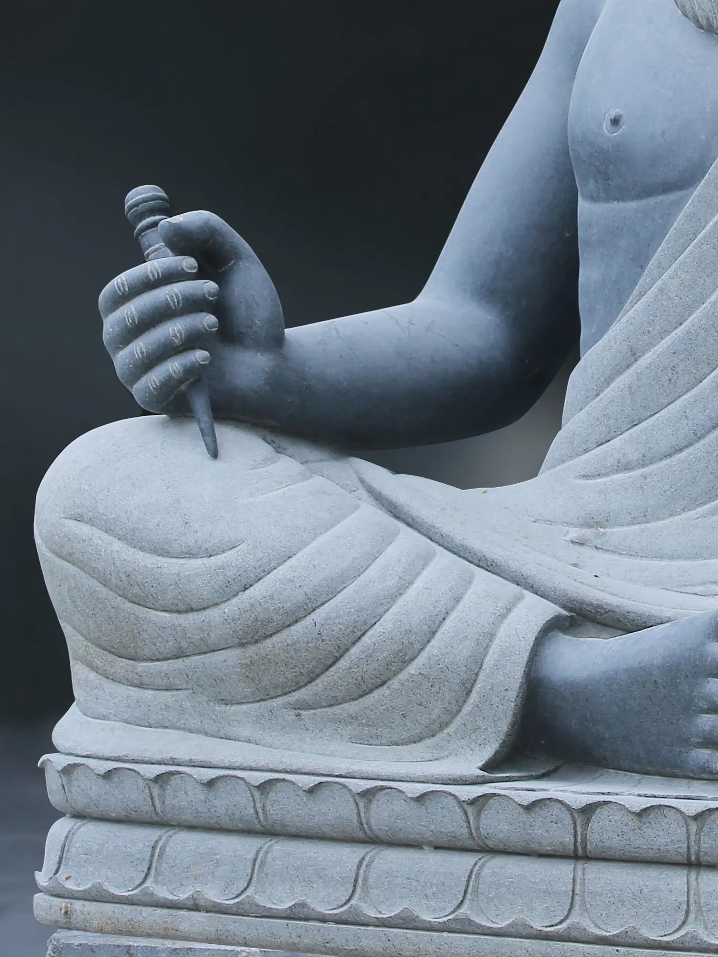 60" Large Thiruvalluvar Seated Granite Stone Idol | Handmade Granite Stone Sculpture