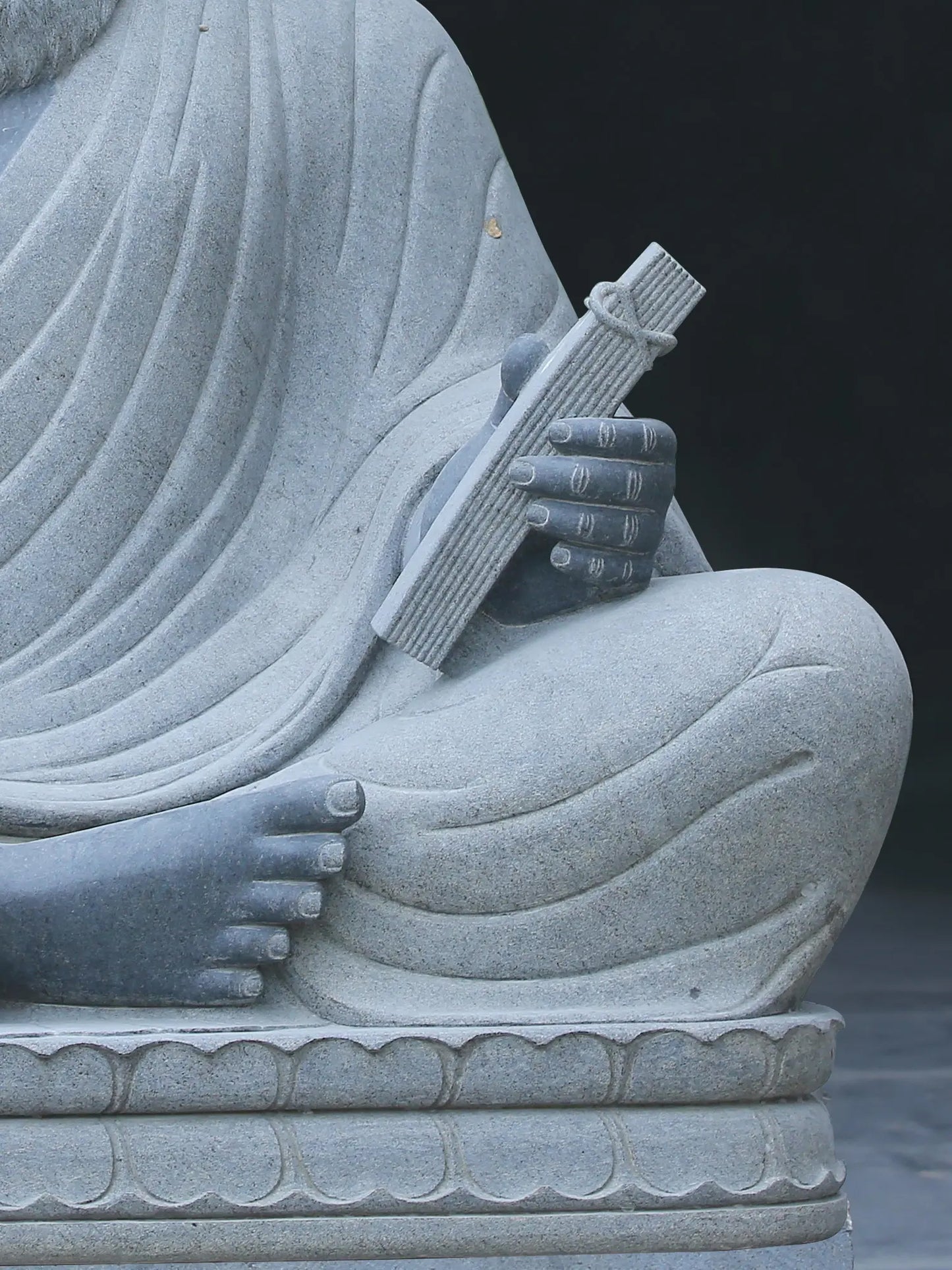 60" Large Thiruvalluvar Seated Granite Stone Idol | Handmade Granite Stone Sculpture