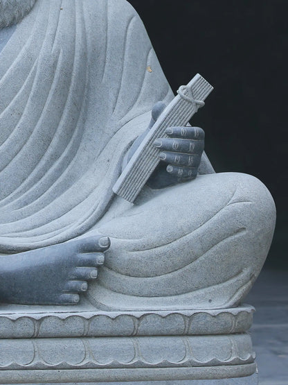 60" Large Thiruvalluvar Seated Granite Stone Idol | Handmade Granite Stone Sculpture