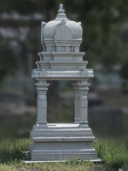 145" Large Sized Granite Stone Mandapam with Pillers | Hand Carved Mandapam