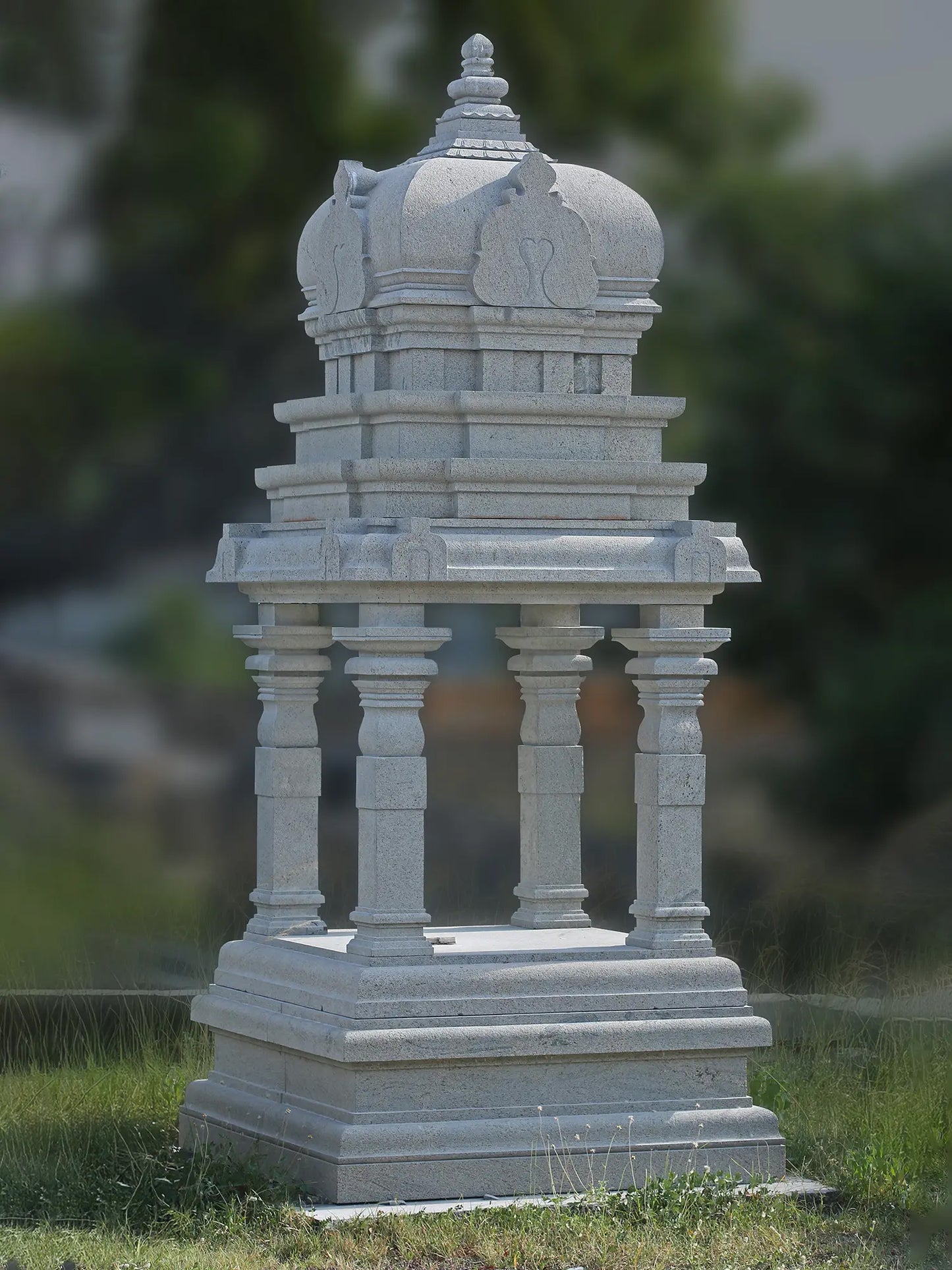 145" Large Sized Granite Stone Mandapam with Pillers | Hand Carved Mandapam