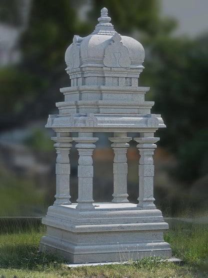 145" Large Sized Granite Stone Mandapam with Pillers | Hand Carved Mandapam