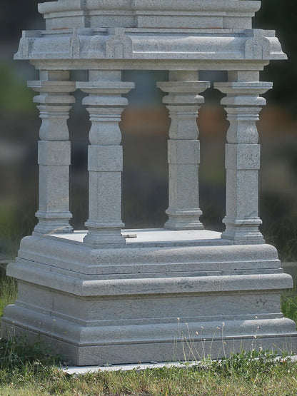 145" Large Sized Granite Stone Mandapam with Pillers | Hand Carved Mandapam